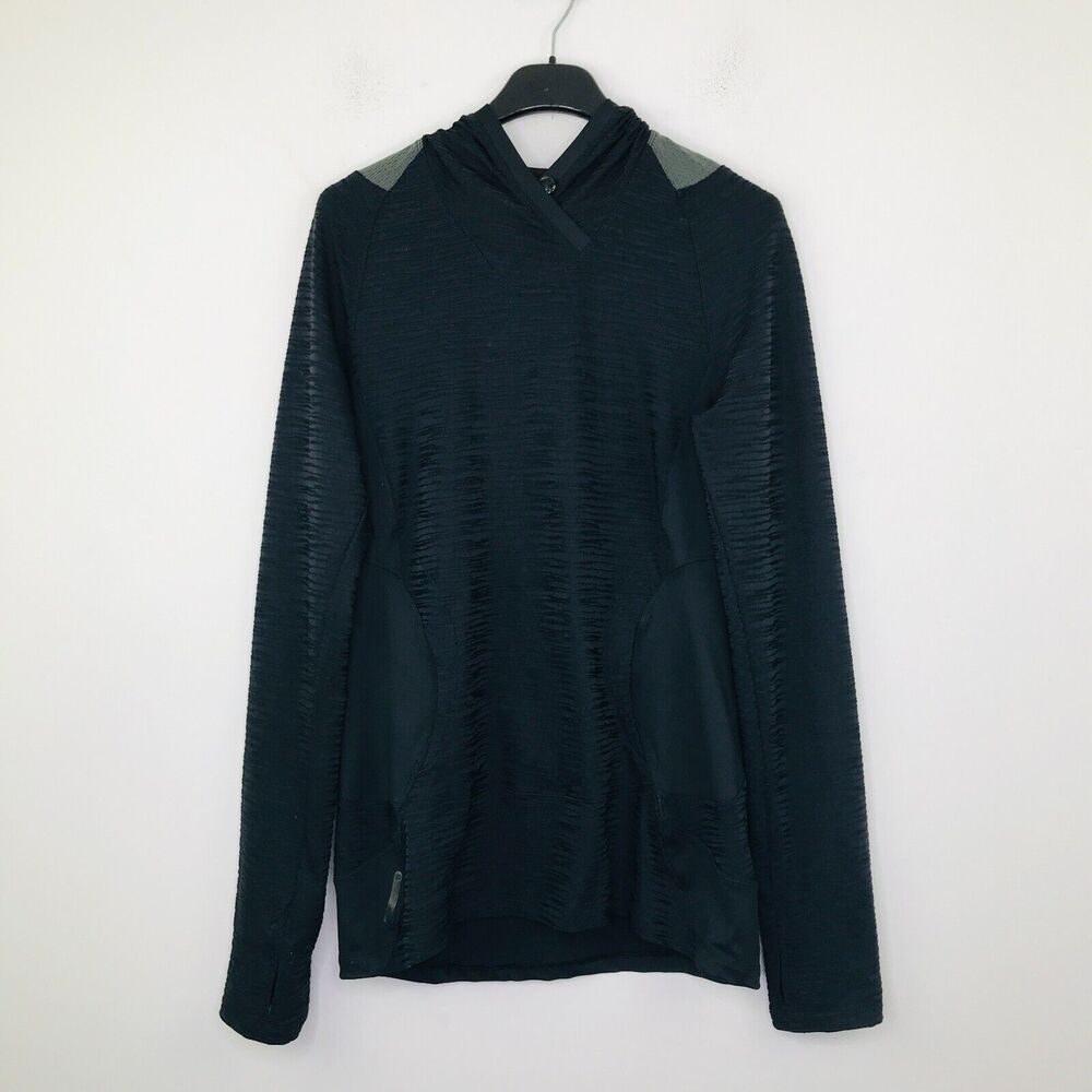 Pearl Izumi Women's XL Athletic Top Black Flash Hoodie Thumbhole Pullover CN12